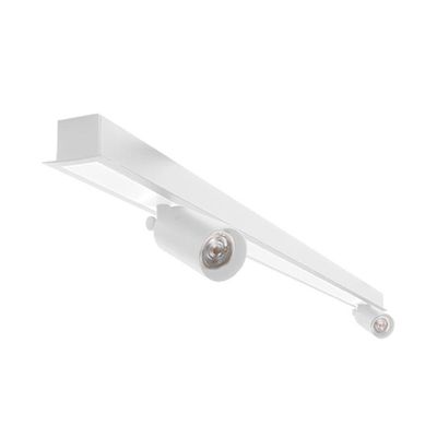 Luminária Embutir Taschibra Spire Led Linear 40w Com 2 Spot Mr11 Bivolt Branca 3000k Luz Quente