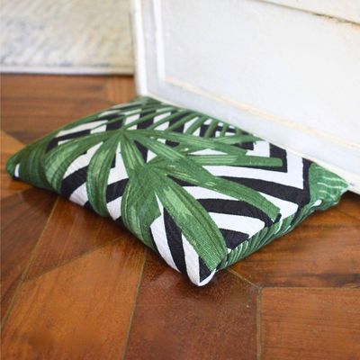 Peso De Porta Decorativo Almofada 1kg Estampa Tropical Verde