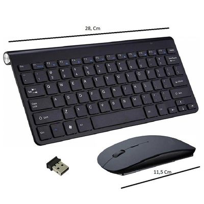 Kit Teclado Slim Com Mouse Sem Fio 2.4G Ultra Fino Para Pc N