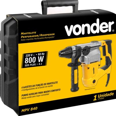 Martelete Perfurador e Rompedor 800W Vonder 220V Plus Velocidade Fixa