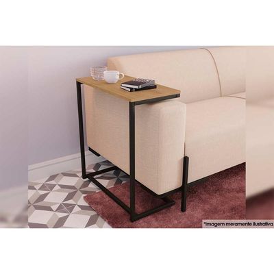 Mesa Lateral p/ Sala Industrial LI025 de Apoio Notebook Canela/Branco - Kappesberg