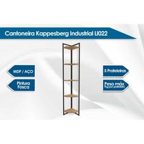 Prateleira de Quarto Industrial LI022 Canela/Branco - Kappesberg