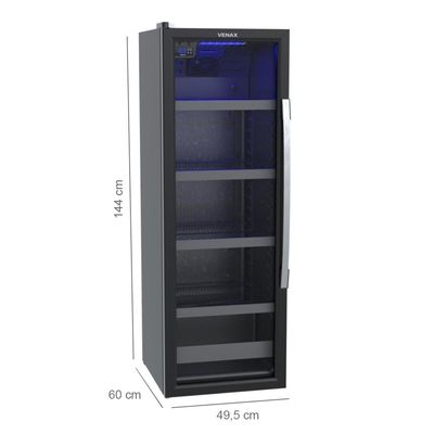 Cervejeira Venax 209L Blue Light Preto Porta Invertida 220v