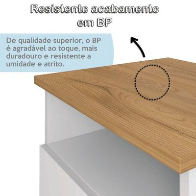 Gaveteiro 2 Gavetas Com Nicho Pequeno Daya Olmo/branco
