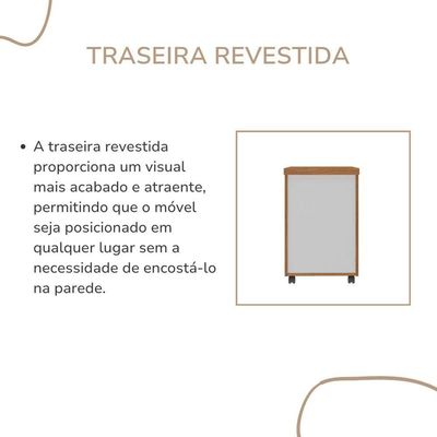 Gaveteiro Para Escritório 3 Gavetas Com Chave E Rodízios Freijó/branco