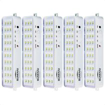 Kit 5 Luminárias De Emergência Blumenau 30 Leds Recarregável Bivolt
