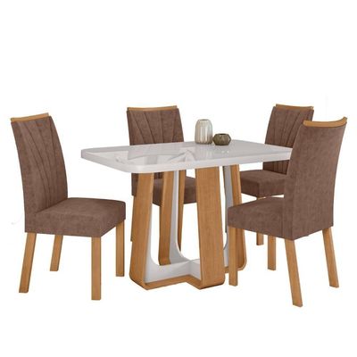 Conjunto Sala De Jantar Mesa Easy Pop 4 Cadeiras Confort