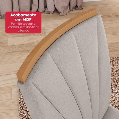 Conjunto Sala De Jantar Mesa Easy Pop  4 Cadeiras Linho