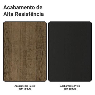 Guarda-roupa Casal Com Espelho Netuno Madesa Rustic/preto