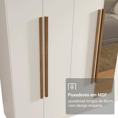 Guarda-roupa Casal 8 Portas Batentes Com Espelho  Madesa.