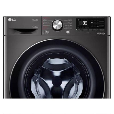 Lava e Seca LG Smart VC2 14kg Black Inox com Inteligência Artificial AI DD CV9014BC2A 220V