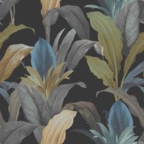 Papel De Parede Botany House Garden Azul E Preto 15519