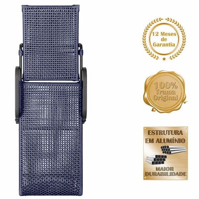 2 Espreguiçadeiras Catar 2 Mesas Garden Corda Náutica Trama Azul