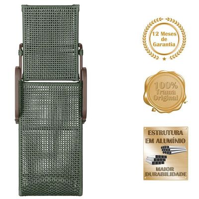 2 Espreguiçadeiras Catar 2 Mesas Garden Corda Náutica Trama Verde