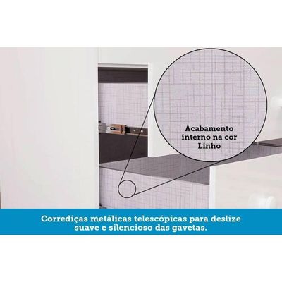 Cômoda Infantil Elô c/ 1 Porta e 4 Gavetas Branco/Amendoa - Peroba