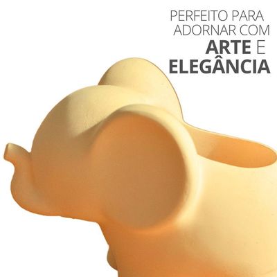Vaso Decorativo Elefante 12cm Cimento Artesanal Cinza