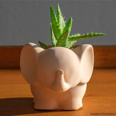 Vaso Decorativo Elefante 12cm Cimento Artesanal Cinza