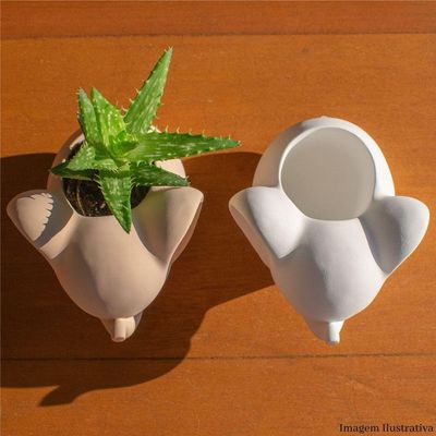 Vaso Decorativo Elefante 12cm Cimento Artesanal Cinza