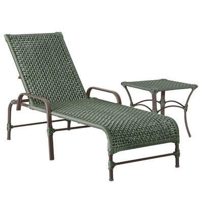 Espreguiçadeira Catar Mesa Corda Náutica Piscina Trama Verde