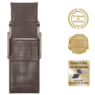 Espreguiçadeira Catar Fendi E Corda Náutica Trama Original Marrom