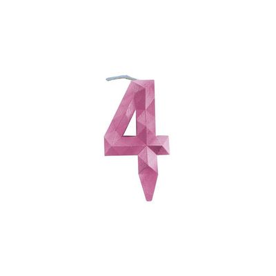 Vela De Aniversário Diamante Rosa Modelo ?