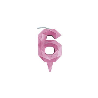 Vela De Aniversário Diamante Rosa Modelo ?