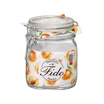 Pote De Vidro Quadrado Hermético 500ml Fido Bormioli