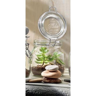 Pote De Vidro Quadrado Hermético 500ml Fido Bormioli