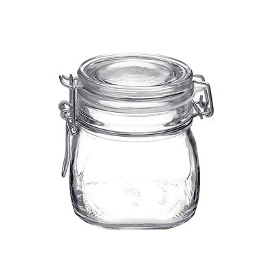 Pote De Vidro Quadrado Hermético 500ml Fido Bormioli