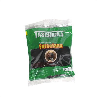 Kit 20 Plafons Taschibra Porcelana Redondo E27 Bivolt Preto