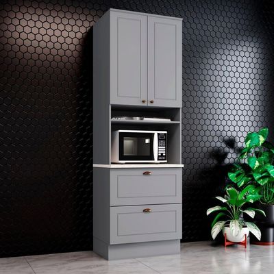 Torre Quente 2 Portas 2 Gav 72 Cm C350 Americana Cinza Calcare Henn