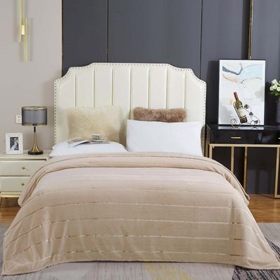 Manta Cobertor Queen Roma Flannel Ultrasoft - Bege