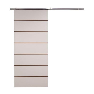 Porta De Correr Branco Prime Frisada Kit Alumínio F09 - 210x100