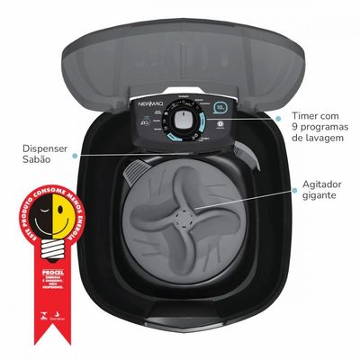 Tanquinho Lavadora De Roupas 10 Kg 220v Black Newmaq Preto 220v