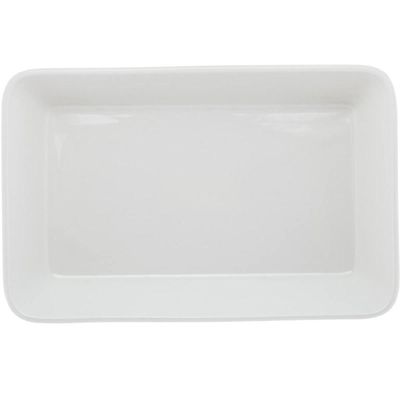 5 Travessas Brancas de Porcelana 29x20x5cm Retangulares Línea Refratário para Gratinados