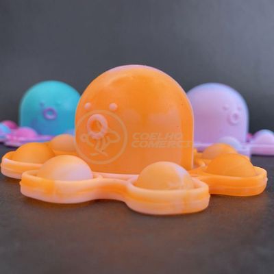 Chaveiro Polvo Reversível Pop It Anti Stress Silicone