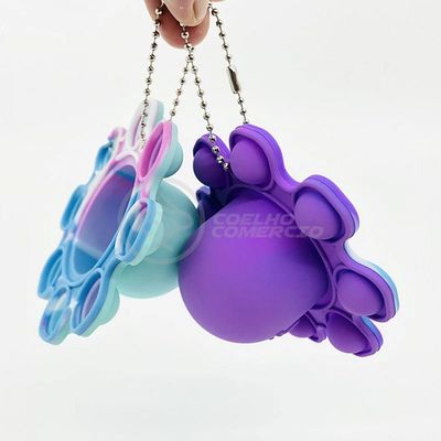 Chaveiro Polvo Reversível Pop It Anti Stress Silicone