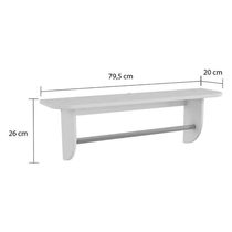 Prateleira de Quarto 707 c/ Suporte Branco - Peroba