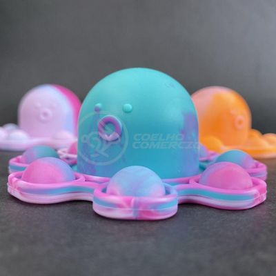 Chaveiro Polvo Reversível Pop It Anti Stress Silicone