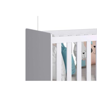 Berço Infantil Retrô 2 em 1 Branco/Amendoa - Peroba