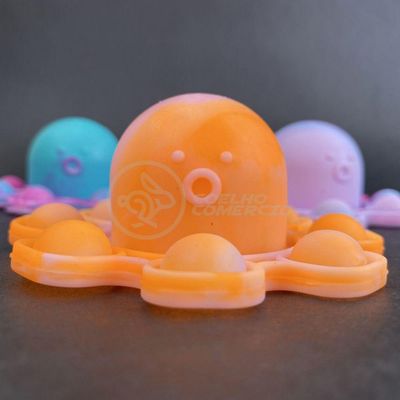 Chaveiro Polvo Reversível Pop It Anti Stress Silicone