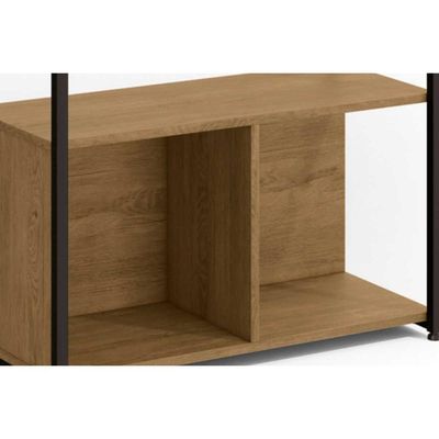 Estante p/ Sala Industrial Alta LI014 c/ 6 Nichos 72x202cm Canela/Branco - Kappesberg