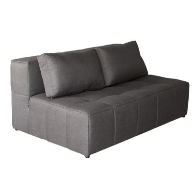 Sofá Modular 2 Lugares com Puff Soho Linho Grafite
