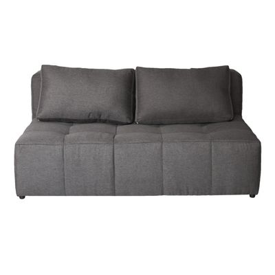 Sofá Modular 2 Lugares com Puff Soho Linho Grafite