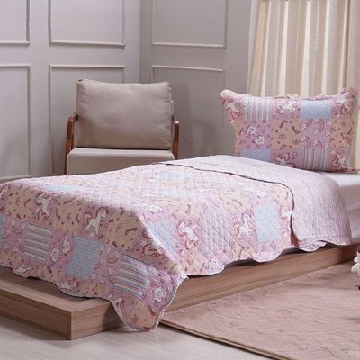 Kit Colcha Casal Ultra Lisse Kids New Rolinho 210x230cm Unicórnio