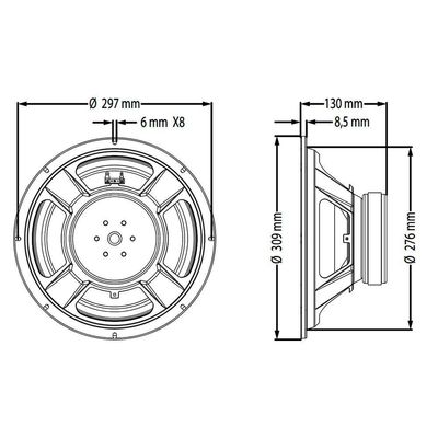 Alto-falante 250 Watts 12 Pol 4 Ohms Wf300-500b-4 Atk