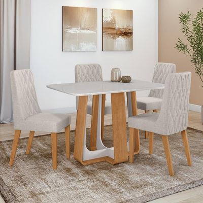 Conjunto Sala De Jantar Mesa Easy Pop 120x80 cm 4 Cadeiras.