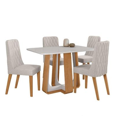 Conjunto Sala De Jantar Mesa Easy Pop 120x80 cm 4 Cadeiras.