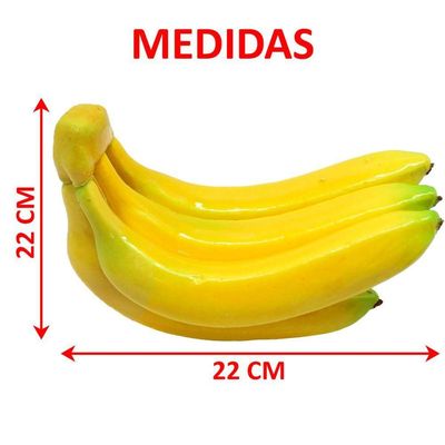 Kit 3 Maço Com 5 Bananas Em Isopor Enfeite Fruta Artificial