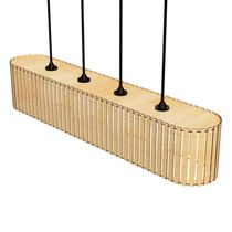 Luminária Centauro Modelo Ripado - MDF Cru_5mts De Cabo